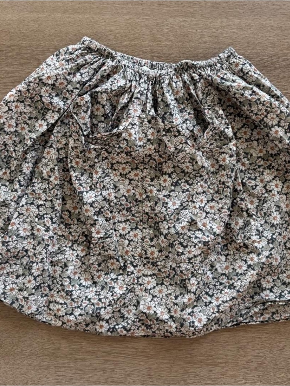Soor Ploom girls Floral Elastic-Waist — Black & Cream Daisy Print